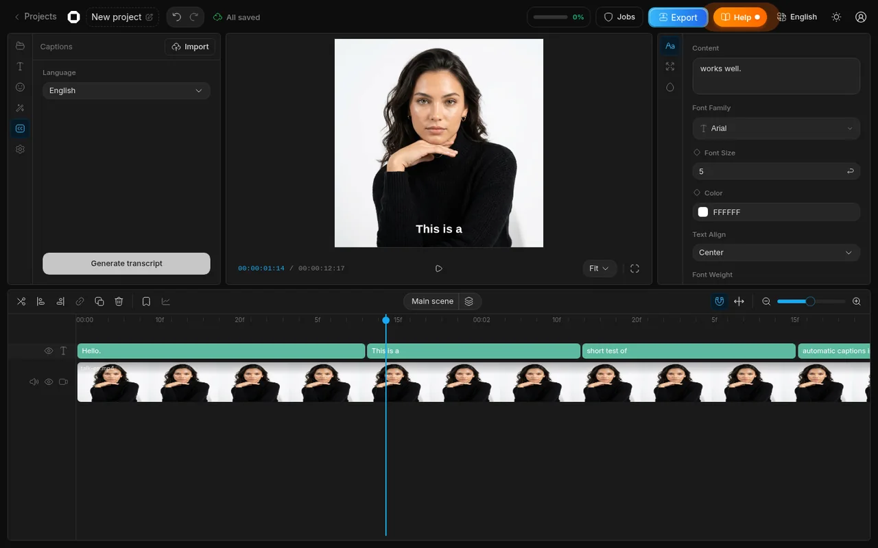 The Basir editor: a video with automatic captions